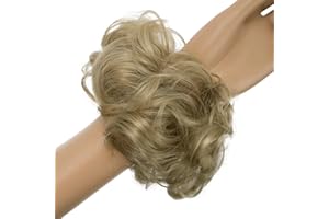 CAISHA Messy Scrunchie Bun Voluminous Wavy Hairpiece Heat-resistant Synthetic Fibres Dark Blonde G19A