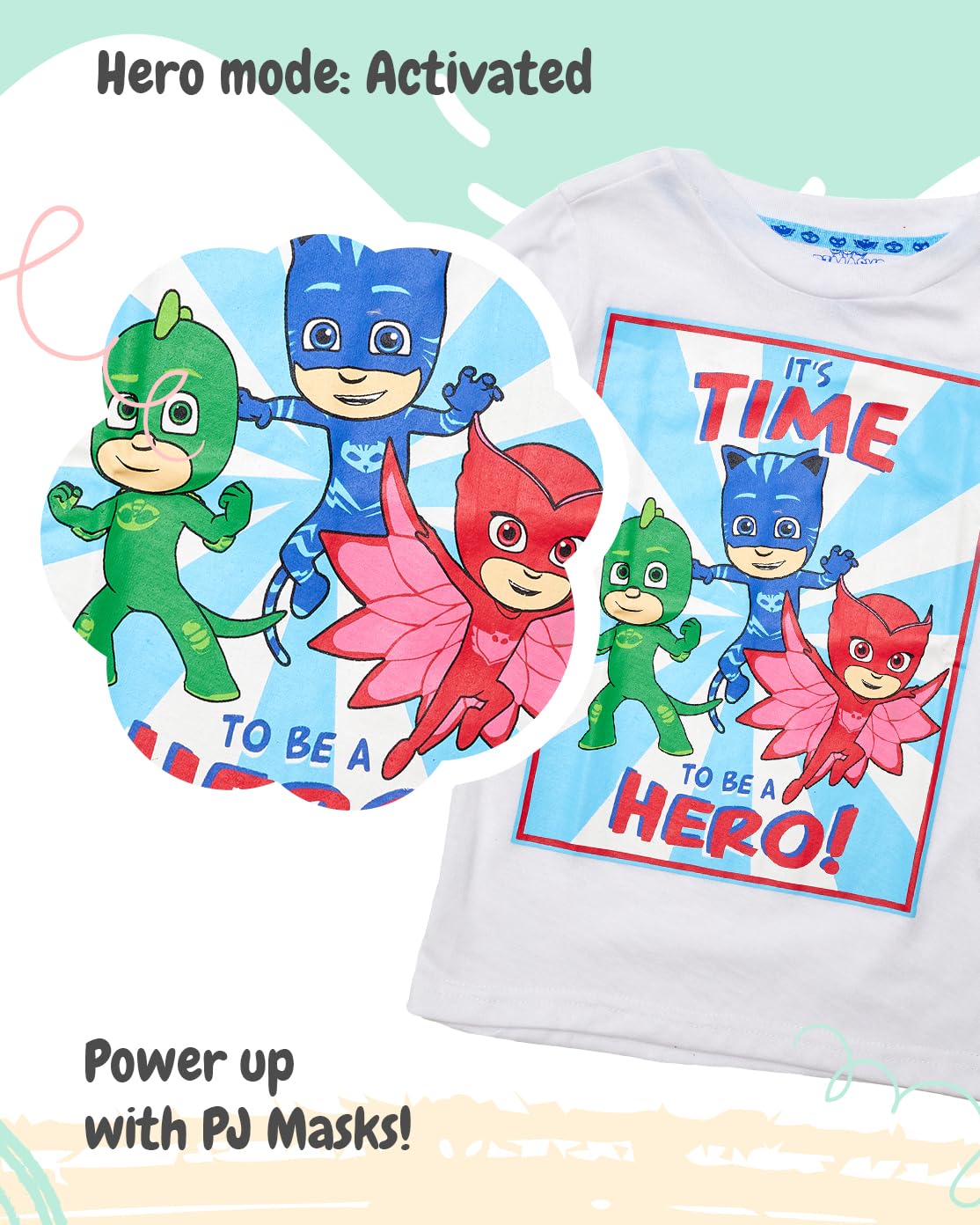 PJ Masks Toddler Boys T-Shirts 3-Pack - PJ Masks Clothes for Boys Featuring Catboy, Gekko, and Owlette (Multi, 2T)