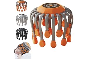 Octorelax Head Massager, Vibrating Relaxing Head and Scalp, 360° All-Round Massage with 20 Massage Heads, 5 Adjustable Modes,