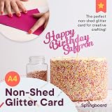 Springboard Glitter Card Sheets A4 10-Pack 290gsm Assorted Colours view 4