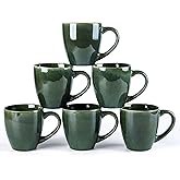 GBHOME Ceramic Coffee Mugs Set of 6, 12oz Stoneware Coffee Mugs Set For Dad Mom Women MEN, Light Weight Coffee Cups for Latte/Tea/Beer/Hot Cocoa, Dishwasher & Microwave Safe