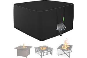 GYXZ Fire Pit Cover Square ( 40”L x 40”W x 20”H ) Heavy Duty 600D Polyester with PVC Coating Material, Weather Resistant and Waterproof, Fire Pit/Bowl Cover, Black