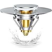 Upgraded Universal Bathroom Sink Stopper, 1.1~1.33” Bathtub Stopper with Hair Catcher, Bullet Core Push Type Basin Pop…