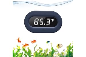 PAIZOO Fish Tank Thermometer, LED Digital Aquarium Thermometer Highly Accurate Temperature Measurement, Tank Thermometer for Freshwater and Saltwater, White Display ±0.9℉