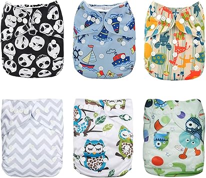 Alvababy Panales De Tela Para Bebe Tamano Unico Ajustable Lavable Reutilizable Para Bebes Ninas Y Ninos Paquete De 6 Con 12 Insertos 6dm12 Con Insertos De Microfibra Amazon Com Mx Bebe