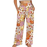 ZWPINITUP Casual Pants Women Wide Leg Dress Pants High Waisted Loose Fit Work Travel Trousers with Pockets S-3XL