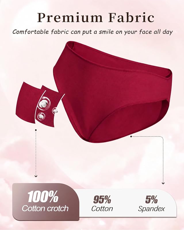 Culotte Slip Femme Coton sous Vetements Feminins Taille Basse Lingerie Femme Sexy Chic Lot de 6 — photo 5 sur 6