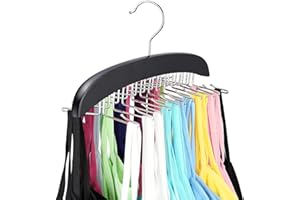 Resovo Tank Top Hanger with Premium Wood, 24 Large Capacity, Space Saving,360 Degree Rotating, Foldable Metal Hooks, Tank Tops