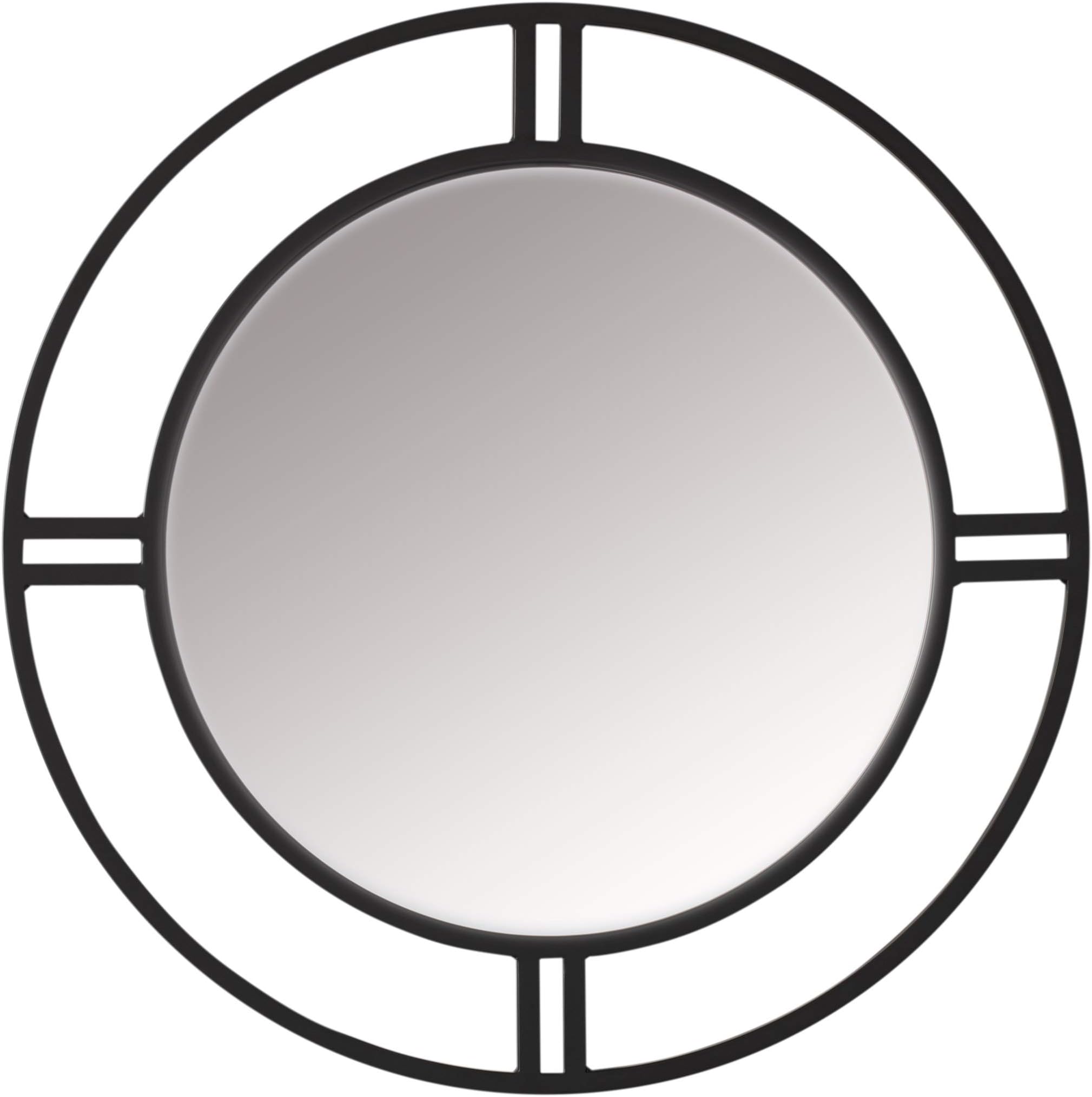 Studio Designs Home Pewter Camber Modern Metal Dual Frame Round 30" Wall Mirror Grey 71026, Diameter