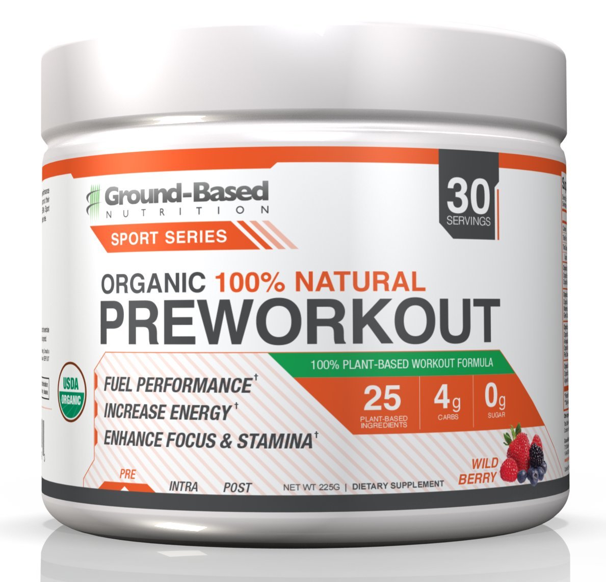 GroundBased Nutrition Certified Organic Preworkout 100