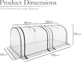 Christow Grow Tunnel Cloche 1.3m - 2 Section Poly Tunnel Greenhouse view 7