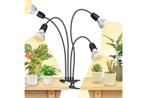 SANSI LED Grow Lights for Indoor Plants, 600W Full Spectrum Gooseneck Clamp Grow Lamp, 40W Power Plant Light with High PPFD for Seeding, Lifetime Free Bulb Replacement