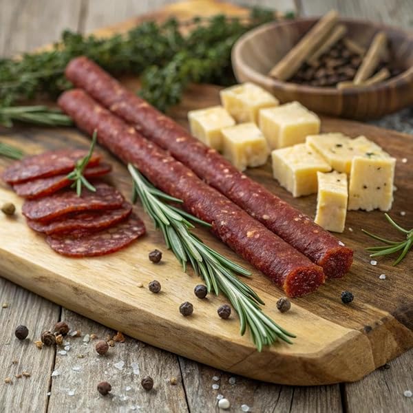 BAVARIAN MEATS LIL’ LANDJAEGER MEAT STICKS, SMOKED SAUSAGE PROTEIN SNACKS, ZERO SUGAR, GREAT SOURCE OF PROTEIN, GLUTEN FREE, KETO FRIENDLY LOW CARB SNACK, 10 OUNCE