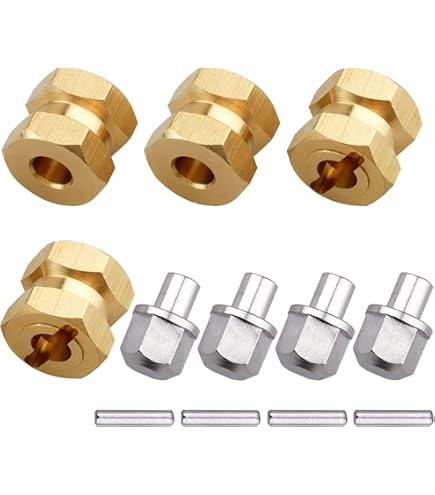 Messing Wiel Hex Hub voor Traxxas 1/18 TRX4M RC Auto, 12mm Voor- & Achterwiel Hex Adapter 4 Stks Upgrades Onderdelen Messing Wiel Hex Hub voor Traxxas 1/18 TRX4M RC Auto, 12mm Voor- & Achterwiel Hex Adapter 4 Stks Upgrades Onderdelen