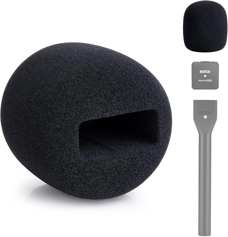 YOUSHARES Mic Cover Foam for Rode Wireless Go II Pro Windscreen Black