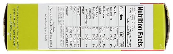 SKINNY POP SEA SALT MICROWAVE POPCORN, 16.8 OZ
