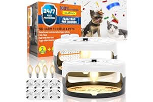 JIERMADUN Flea Traps for Inside Your Home 2 Packs, Flea Trap Indoor Pest Control Insect Killer Odorless Natural Insect Infestation Treatment Trap for Kid Pet