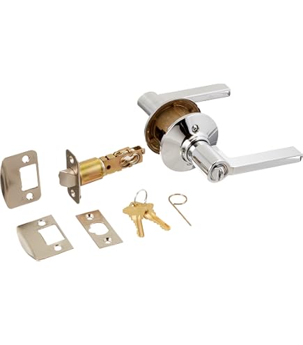 Schlage Broadway Lever Keyed Entry Lock - Bright Chrome With Collins Trim - View #8