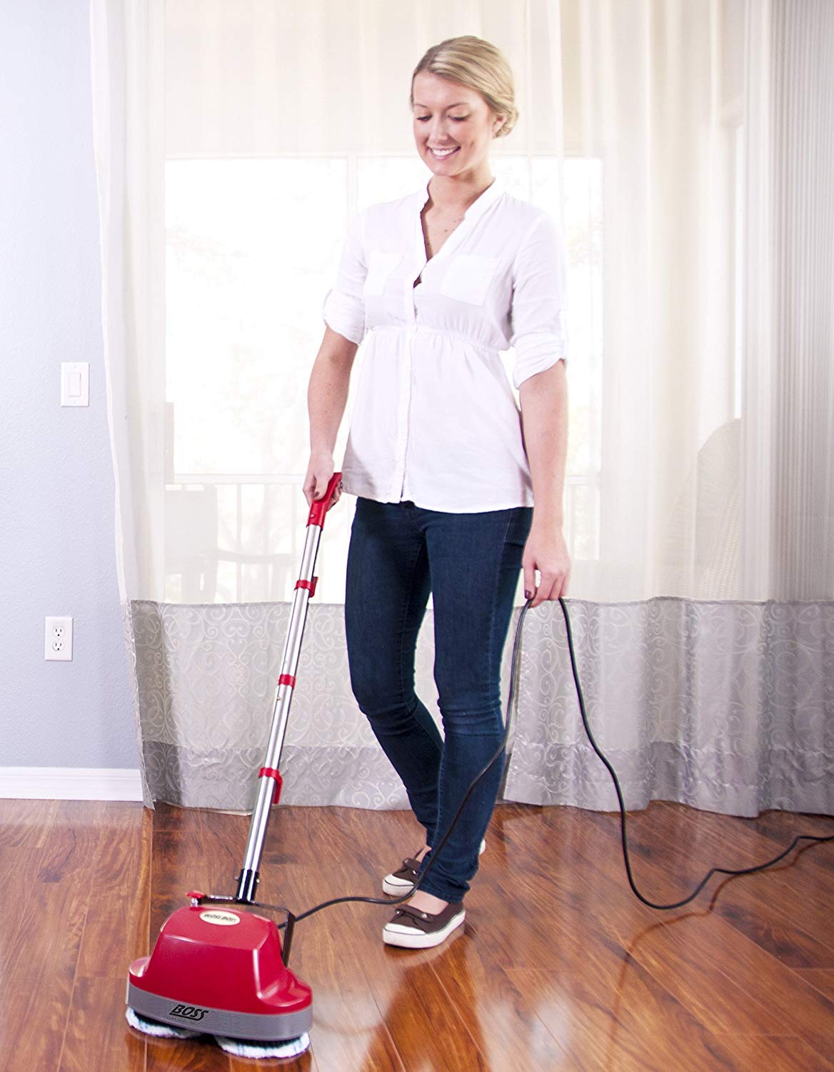 Boss Cleaning Equipment B200752 Scrubber Gloss Boss 470rpm 18 3 Wire Cord Red