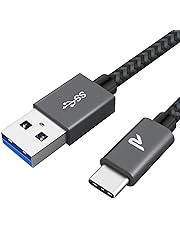 Rampow Cavo USB Tipo-C Rivestito in Nylon, Ultra Resistente Anti Nodo, Grigio Siderale, 1m / 3.3ft