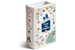 HAZEL & HAROLD'S H&H Pride and Prejudice Book Vase For Flowers - Large Ceramic Book Planter Pot - Jane Austen Bookish Decor - Top #1 Pride and Prejudice Gifts and Book Vases - Bookshelf Vase For Flowers - 2024 Edition