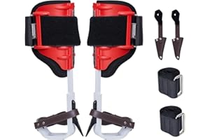 VEVOR Tree Climbing Spikes, 1 Pair Height-Adjustable Climbing Spurs, 350lbs Load Capacity Tree Climbing Gear with Straps, Arborist Equipment for Climbers, Hunting, Fruit Picking