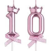 AOOLADA 70th Birthday Candles - Rose Gold Number 70 Cake Candles With Crowns, Milestone Celebration