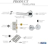 XFORT Polished Chrome Liberty Lever Bathroom Pack with T-Bar Handles 75mm Hinges view 3