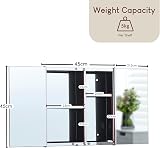 Bath Vida Tiano Double Mirror Cabinet Wall Mounted Stainless Steel Storage view 2