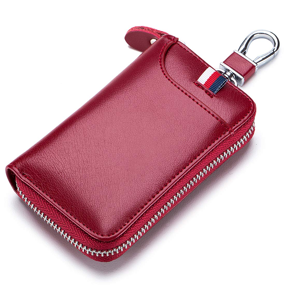 Aileder Key Wallet Leather Unisex Car Key Holder Case Pouch Bag Cover with Card Slots Cash Pocket Keychain Keyring