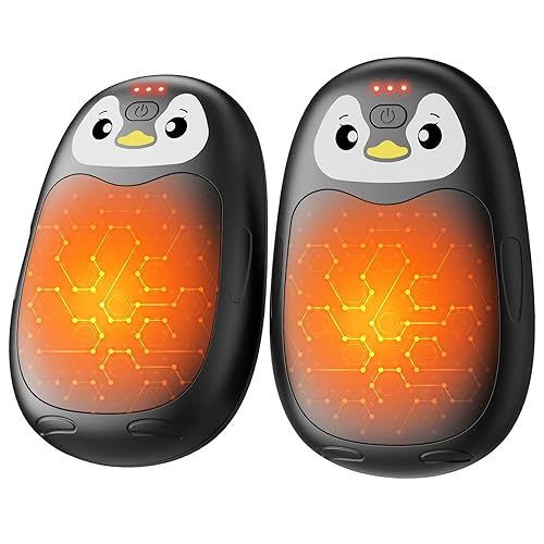 FANDLISS Hand Warmers Rechargeable, 8000mAh Electric Handwarmers, 2 pack Pocket HandWarmer, 3 Levels Heating, Portable for Pocket, Gloves, Golf Skiing Camping, Tech Gifts for Men Women, Black