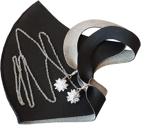 Amazon クリスタル マスクストラップ マスクチェーン 本物クリスタル モチーフ イアリング風 マスクアクセサリー チェーン おしゃれ レディース 韓国流行り シルバー Bydream シューズ バッグ