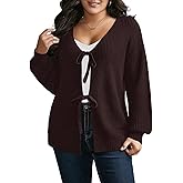 Elitechoice Women's Plus Size Cardigan Sweater Long Sleeve Open Front Knit Cover Up Oversized Loose Fit Tops (XL-5XL)