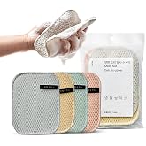 Saeng Hwal Gong Jag So Mesh Net Dish Scrubber Pack of 4 (Gray, Patel Yellow, Olive Green, Pastel Pink) | Cleansing Kitchen Scrubber | Double-sided Scrubber | Scrubber for Dishes | Dishwashing Scrubber