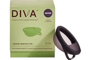 DIVACUP Diva Disc - Comfortable, Reusable Menstrual Disc with Leakproof Shield - for Up to 12 Hours of Continuous Wear - 100% Medical Grade Silicone - Holds 7 Tampons of Flow - One Size Fits Most