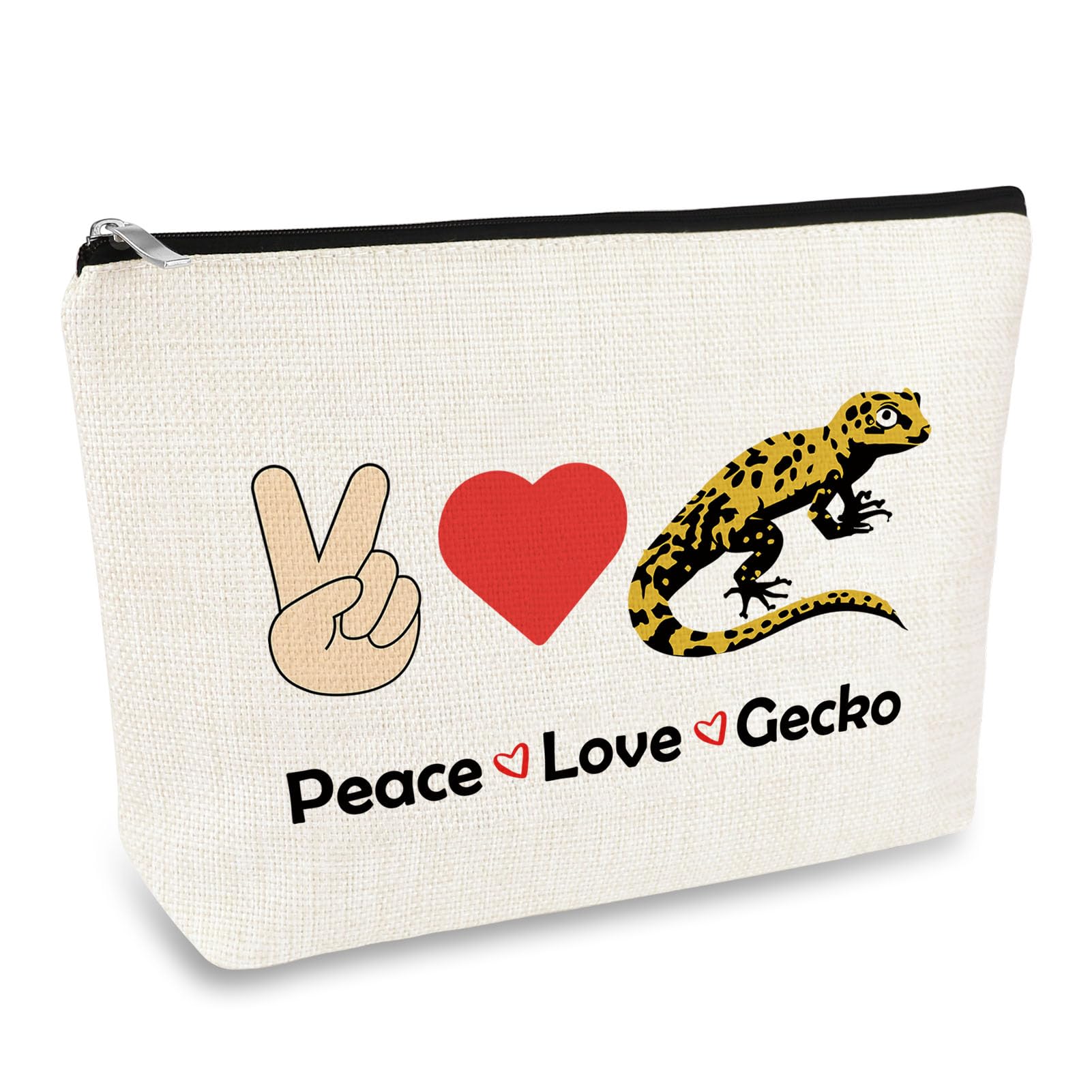 Gecko Lizard Lover Gift Makeup Bag for Women Bearded Dragon Reptile Owner Gifts Reptile Animal Themed Cosmetic Bag Leopard Gecko Gift Pet Lover Gifts for Sister Friends Zipper Travel Make Up Pouch