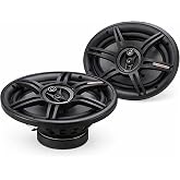 Crunch CS Series 6x9 Inch 400W 3-Way Coaxial Car Speakers, Pair | Neo Mylar soft dome tweeters and silver Alpha-Cellulose poly cones deliver full range sound; easy factory replacement