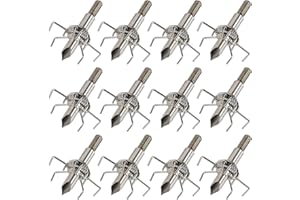 LeeMui Archery Broadheads 12PK Small Game Judo and Hammer Mixed Set 100 or 125 Grain Field Arrow Practice Spiral Tip for Small Game Hunting