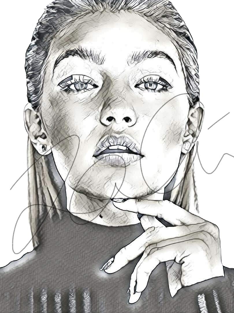 Gigi Hadid Sketch Drawing Print Poster Hand Drawn Pencil Actor Gigi Sketch3 Amazon Ca Handmade