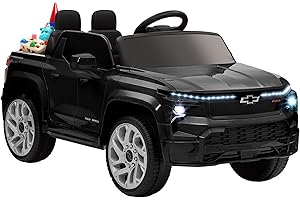 Qaba 12V Electric Car for Kids, Chevrolet Silverado Licensed Ride on Car with Back Storage, Remote, Spring Suspensions, Soft 