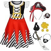 Eledobby Girls Pirate Costume Kids Halloween Dress Up Toddler Pirate Outfits Christmas Birthday Gift