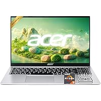 acer Aspire 3 Premium Slim Laptop Computer with Backlit Keyboard - AMD Ryzen 5 7430U CPU - 16GB RAM - 512GB SSD - 15.6" FHD D
