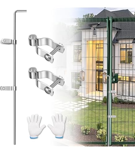 Heavy Duty Gate Drop Rod For Chain Link Fence - 32 Inch Galvanized Steel Cane Bolt 2-Pack