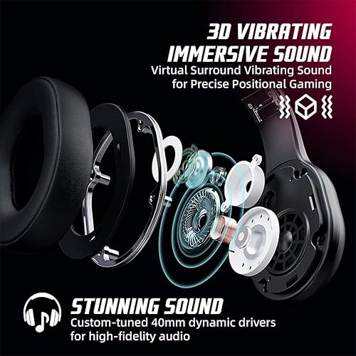 Bluetooth Wireless Gaming Headset for PS4 PS5 PC Nintendo