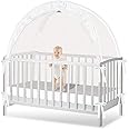 Crib Tent to Keep Baby from Climbing Out - Crib Net to Keep Baby in - Pop Up Breathable Cribs Cover - Canopy with Upgrade Strong Mesh and Durable Zipper (White, Lager)