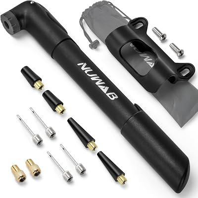 NUWAB Mini Bike Pump 9.4 inch Portable Hand Pump with Ball Needles Nozzles