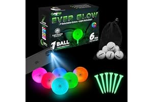 KINGTOP Upgraded Glow in The Dark Golf Balls - Super Bright Light Up LED Golf Ball - with Glow Golf Tees and Storage Bag - Fun Night Golfing Gift for Men and Women | Backyard Putting Greens