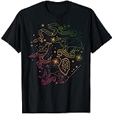 Harry Potter Hogwarts Rainbow Line Art T-Shirt