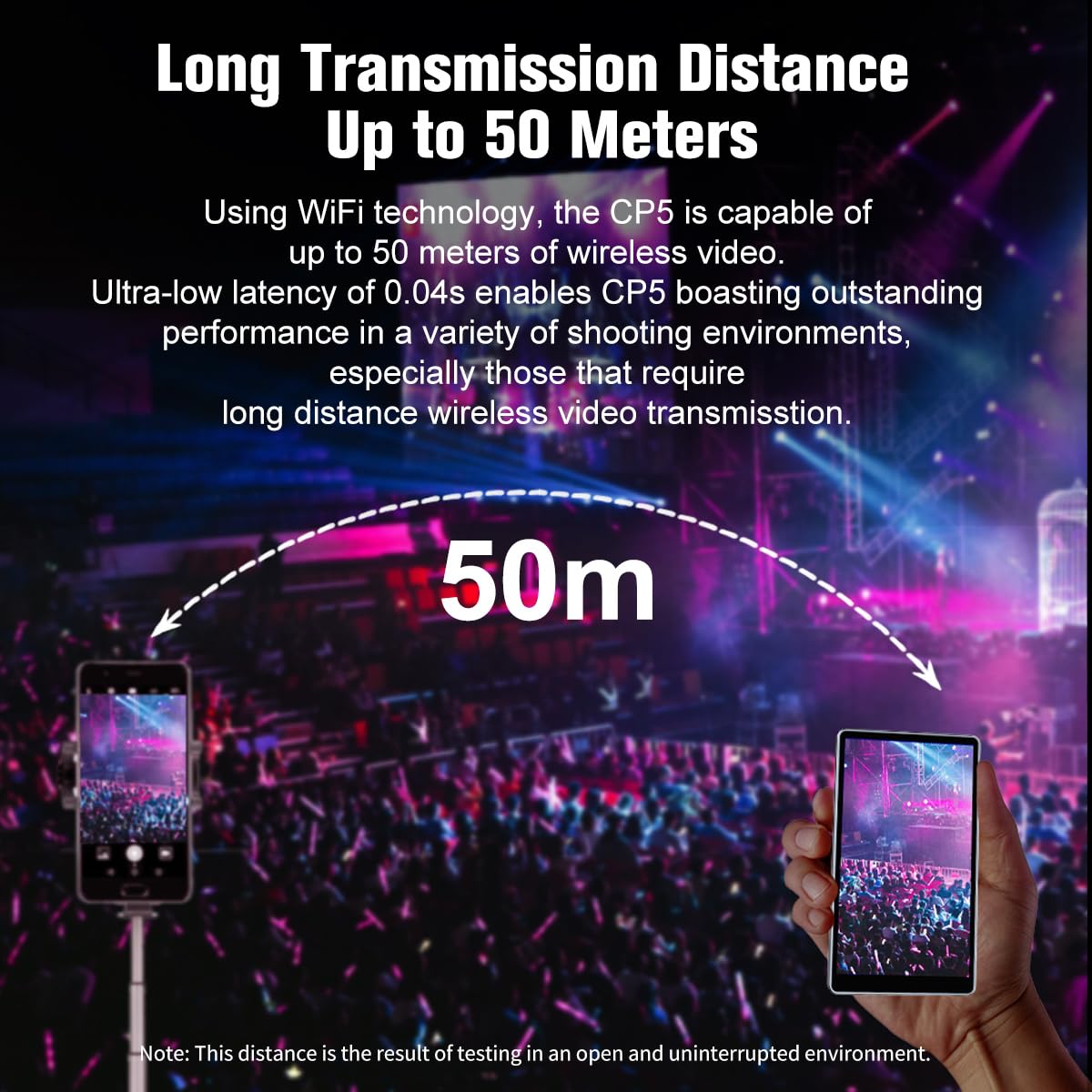 Shimbol CP5 Lite showing built-in Bluetooth remote control functionality with a smartphone.