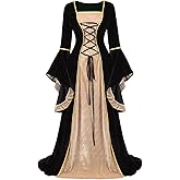 frawirshau Renaissance Costume Women Medieval Dress Velvet Queen Dresses